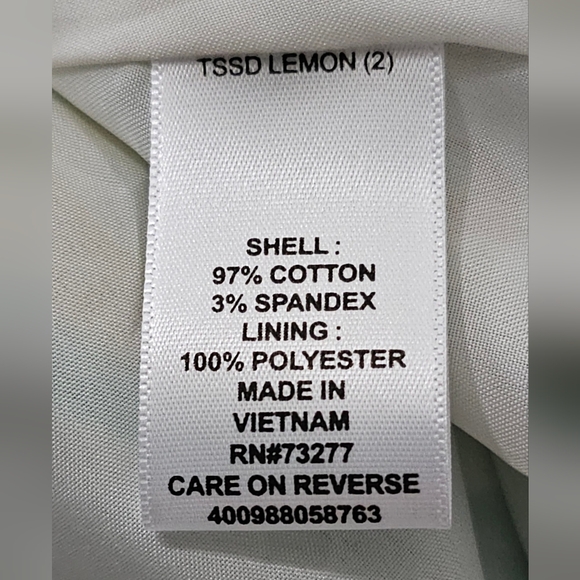 ELLE Women's Lemon and Leaf Print Fit And Flare Mini Dress With Belt. Size 2 - Picture 8 of 9